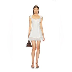 New Helsa Voile Faire Mini Dress in Ivory